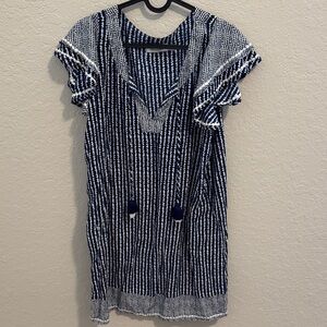 Vineyard Vines Navy and White Patterned Dress